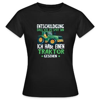 Entschuldigung ich Habe Traktor gesehen - Frauen T-Shirt - Schwarz - Vorne - AI Model Female 172 dark (172cm)