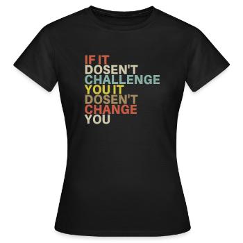 Challenge Yourself Motivational Quote Exercise Fit - T-shirt Femme - noir - Devant - AI Model Female 172 dark (172cm)