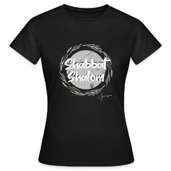 Shabbat Shalom - T-shirt Femme - noir - Devant - AI Model Female 172 dark (172cm)