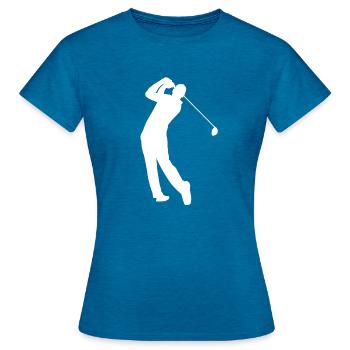 Golf Geschenk Golf Club Golfschläger Golfer Outfit - Frauen T-Shirt - Antikblaues Saphir meliert - Vorne - AI Model Female 172 dark (172cm)