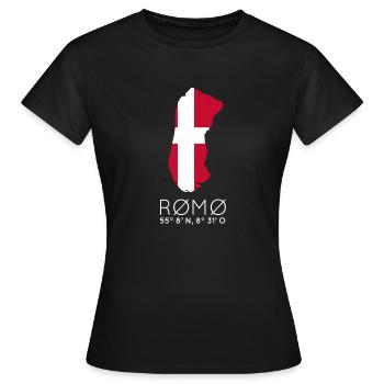 Rømø Dänemark Insel Koordinaten Römö - Frauen T-Shirt - Schwarz - Vorne - AI Model Female 172 dark (172cm)