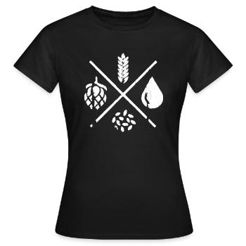 Humorvoller hausbrauender Gersten-Illustrations-Gag - Frauen T-Shirt - Schwarz - Vorne - AI Model Female 172 dark (172cm)