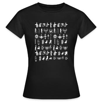 Hiéroglyphe - T-shirt Femme - noir - Devant - AI Model Female 172 dark (172cm)