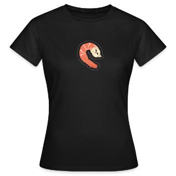 Katze Shrimp - Frauen T-Shirt - Schwarz - Vorne - AI Model Female 172 dark (172cm)