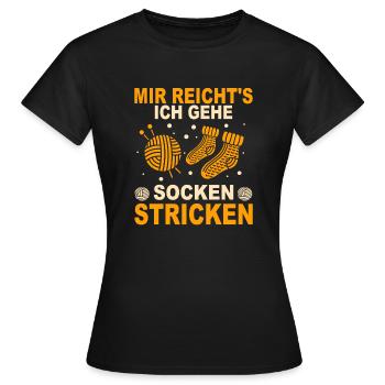 Stricken Geschenk Socken Stricken Strickerin - Frauen T-Shirt - Schwarz - Vorne - AI Model Female 172 dark (172cm)
