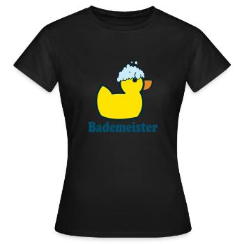 Bademeister Gummiente - Frauen T-Shirt - Schwarz - Vorne - AI Model Female 172 dark (172cm)