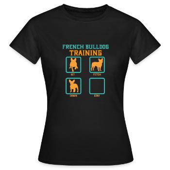 French Bulldog Training - T-shirt Femme - noir - Devant - AI Model Female 172 dark (172cm)
