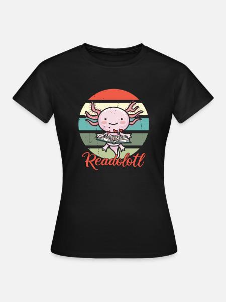 Axolotl liest - T-shirt dam - svart