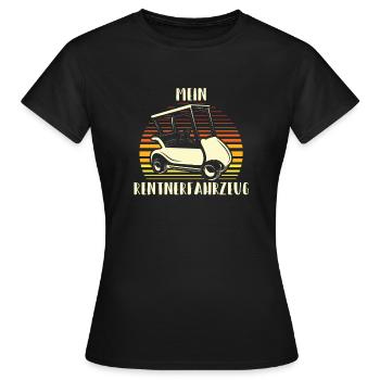 Mein Rentnerfahrzeug Golf Caddy Golfplatz Rente - Frauen T-Shirt - Schwarz - Vorne - AI Model Female 172 dark (172cm)