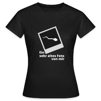 Ein sehr altes Foto von mir - Frauen T-Shirt - Schwarz - Vorne - AI Model Female 172 dark (172cm)
