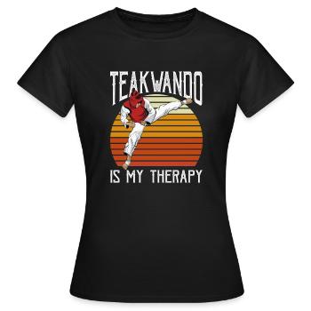 Teakwando Therapy - Tae kwon do Gift - Women's T-Shirt - black - Front - AI Model Female 172 dark (172cm)