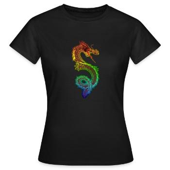 Dragon chinois - T-shirt Femme - noir - Devant - AI Model Female 172 dark (172cm)