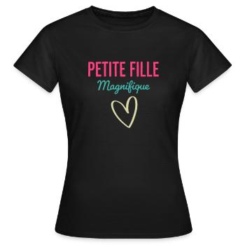 Petite Fille Magnifique - T-shirt Femme - noir - Devant - AI Model Female 172 dark (172cm)