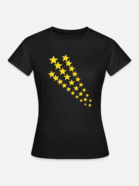 Trendige Sterne - Frauen T-Shirt - Schwarz
