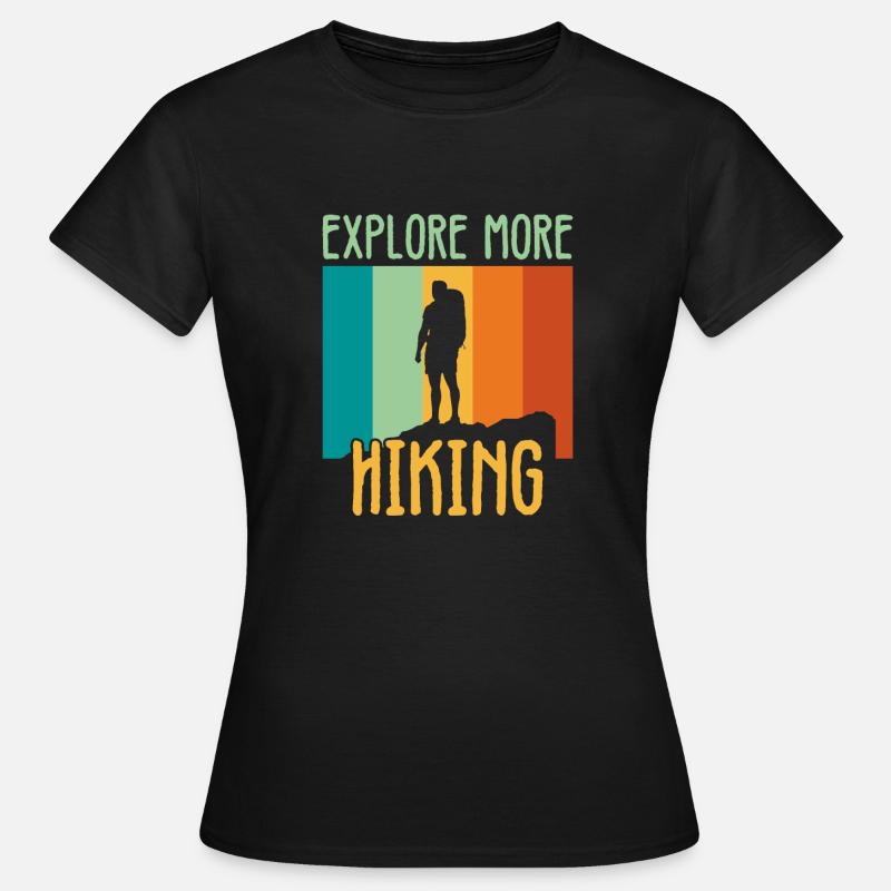Explore more hiking - Frauen T-Shirt - Schwarz