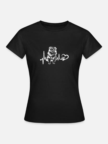 Australian Shepherd Herz Beat - Frauen T-Shirt - Schwarz
