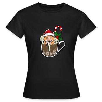 Hamster de cacao Noël - T-shirt Femme - noir - Devant - AI Model Female 172 dark (172cm)