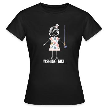 Pêcheur Pêcheur Pêcheurs Pêche - T-shirt Femme - noir - Devant - AI Model Female 172 dark (172cm)