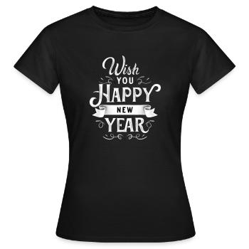 Bonne année Nouvel An Fête du Nouvel An - T-shirt Femme - noir - Devant - AI Model Female 172 dark (172cm)