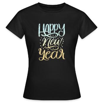 Bonne année Nouvel An Fête du Nouvel An - T-shirt Femme - noir - Devant - AI Model Female 172 dark (172cm)