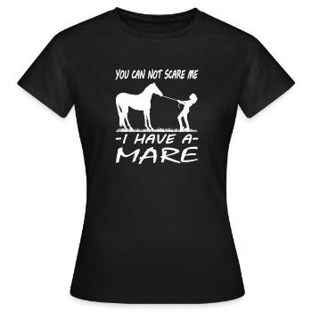 Du kannst mir keine Angst machen Pferd Stute - Frauen T-Shirt - Schwarz - Vorne - AI Model Female 172 dark (172cm)