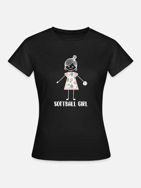 Softball - Frauen T-Shirt - Schwarz
