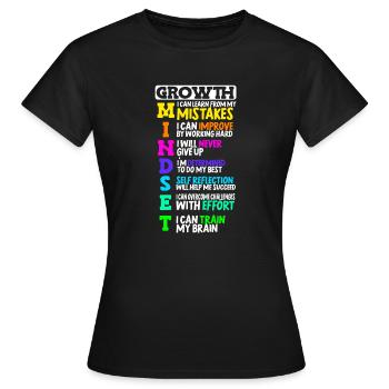 Mentalité de croissance des enseignants - T-shirt Femme - noir - Devant - AI Model Female 172 dark (172cm)