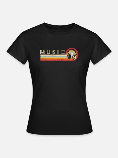 Retro Kopfhörer Cool Vintage Musik Liebhaber Rap Prod - Frauen T-Shirt - Schwarz