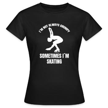 Patinage artistique Patinage sur glace Patinage artistique Patinage artistique - T-shirt Femme - noir - Devant - AI Model Female 172 dark (172cm)