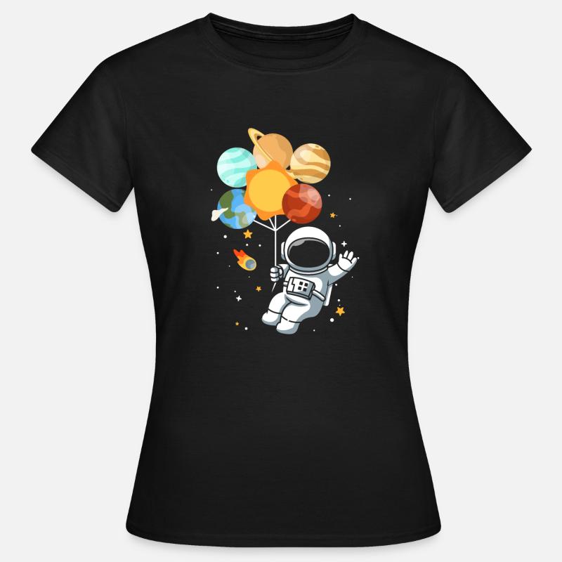 Astronomy Solar System Planet Astronaut - Women's T-Shirt - black
