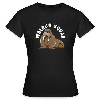 Team Walross Walrosse Walross Geschenk - Frauen T-Shirt - Schwarz - Vorne - AI Model Female 172 dark (172cm)