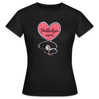 Soins palliatifs Consultant en soins infirmiers Cœur - T-shirt Femme - noir - Devant - AI Model Female 172 dark (172cm)
