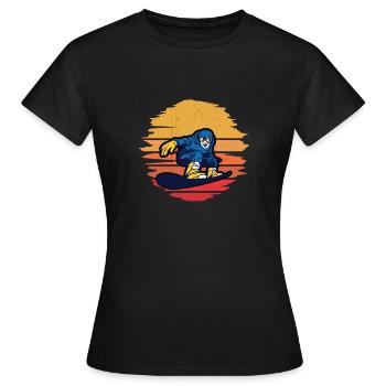 Snowboard sport vacances d'hiver montagnes neige cadeau - T-shirt Femme - noir - Devant - AI Model Female 172 dark (172cm)