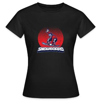 Snowboard sport vacances d'hiver montagnes neige cadeau - T-shirt Femme - noir - Devant - AI Model Female 172 dark (172cm)