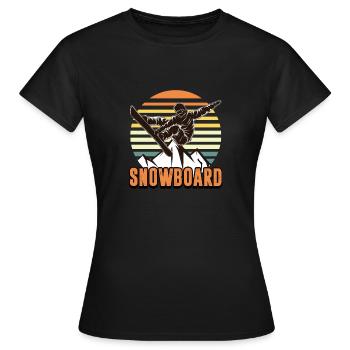 Snowboard sport vacances d'hiver montagnes neige cadeau - T-shirt Femme - noir - Devant - AI Model Female 172 dark (172cm)