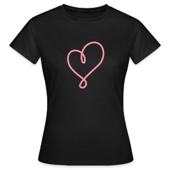 Cœur Rose - T-shirt Femme - noir - Devant - AI Model Female 172 dark (172cm)