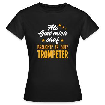 Trompete Trompeter Trompeten Spieler - Frauen T-Shirt - Schwarz - Vorne - AI Model Female 172 dark (172cm)