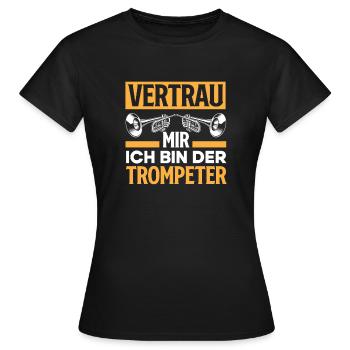 Trompete Trompeter Trompeten Spieler - Frauen T-Shirt - Schwarz - Vorne - AI Model Female 172 dark (172cm)