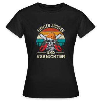 Fichten Sichten und Vernichten - Frauen T-Shirt - Schwarz - Vorne - AI Model Female 172 dark (172cm)