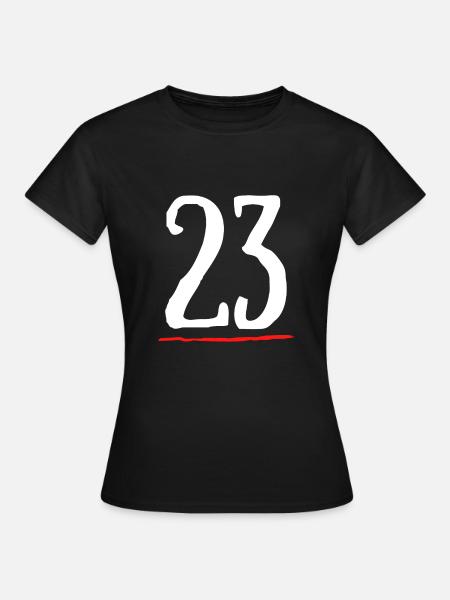 23 unterstrichene rote Linie - Frauen T-Shirt - Schwarz