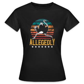 Rétro Vintage Prétendument Autruche - T-shirt Femme - noir - Devant - AI Model Female 172 dark (172cm)