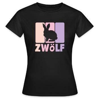 12. Geburtstag Mädchen 12 Jahre Kaninchen Hase - Frauen T-Shirt - Schwarz - Vorne - AI Model Female 172 dark (172cm)
