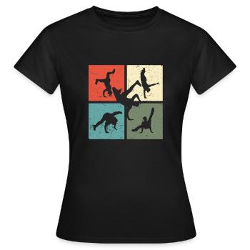 Breakdance BBoy BGirl Streetdance Breakdance - T-shirt Femme - noir - Devant - AI Model Female 172 dark (172cm)
