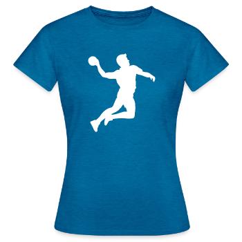 Handball Sport Handball Player Cadeau - T-shirt Femme - bleu saphir antique chiné - Devant - AI Model Female 172 dark (172cm)