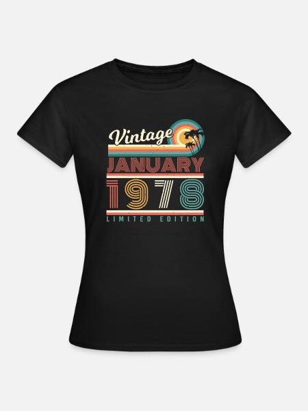 Gennaio 1978 Palm Retro - Maglietta da donna - nero