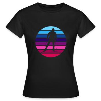 Ski de fond Skieurs de fond - T-shirt Femme - noir - Devant - AI Model Female 172 dark (172cm)