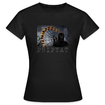 Pripyat - Ville fantôme radioactive de Tchernobyl - T-shirt Femme - noir - Devant - AI Model Female 172 dark (172cm)