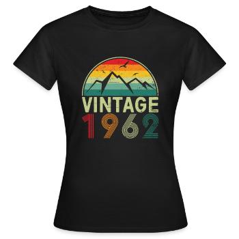 Vintage 1962 Born in 1962 60th Birthday Funny Clas - Women's T-Shirt - black - Front - AI Model Female 172 dark (172cm)
