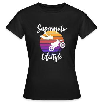Moto Supermoto Biker Lifestyle - T-shirt Femme - noir - Devant - AI Model Female 172 dark (172cm)