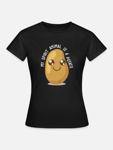 Kawaii Potato I Potatos Lover I My Spirit Animal - Women's T-Shirt - black
